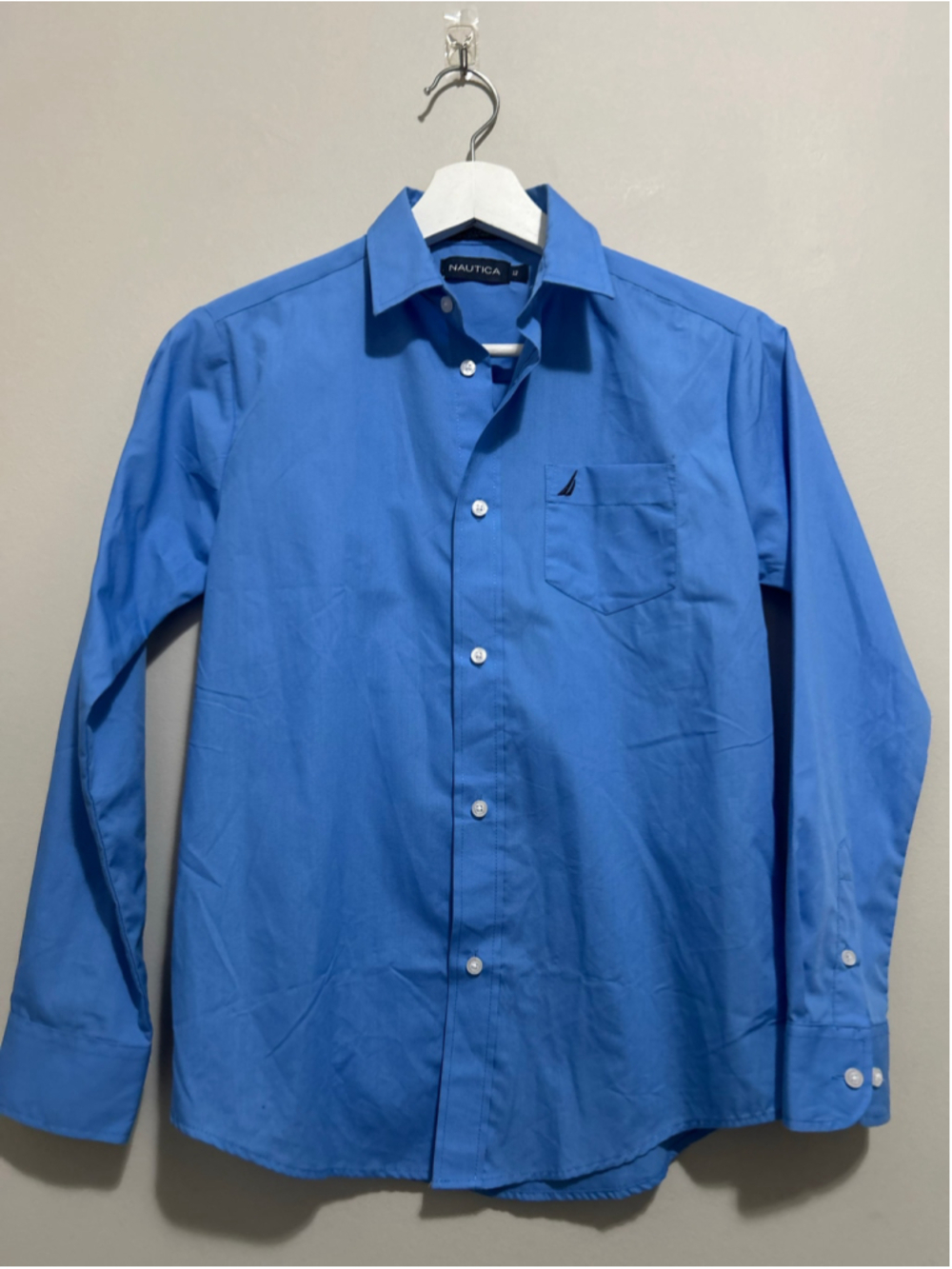 Boys Nautica Button Down Shirt Size 12 Blue